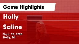 Holly  vs Saline  Game Highlights - Sept. 26, 2020