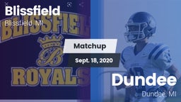 Matchup: Blissfield vs. Dundee  2020