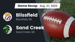 Recap: Blissfield  vs. Sand Creek  2023