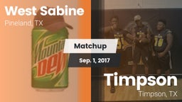 Matchup: West Sabine vs. Timpson  2017