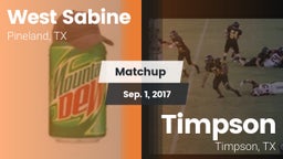 Matchup: West Sabine vs. Timpson  2017