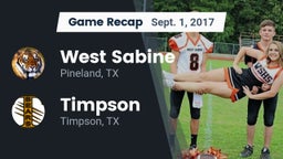 Recap: West Sabine  vs. Timpson  2017