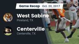Recap: West Sabine  vs. Centerville  2017