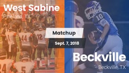 Matchup: West Sabine vs. Beckville  2018