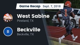 Recap: West Sabine  vs. Beckville  2018