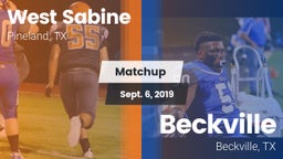 Matchup: West Sabine vs. Beckville  2019