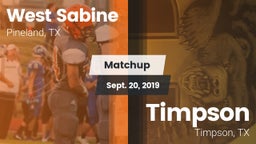 Matchup: West Sabine vs. Timpson  2019