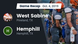 Recap: West Sabine  vs. Hemphill  2019