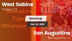 Matchup: West Sabine vs. San Augustine  2019