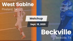Matchup: West Sabine vs. Beckville  2020