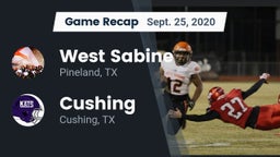 Recap: West Sabine  vs. Cushing  2020