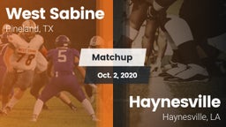 Matchup: West Sabine vs. Haynesville  2020