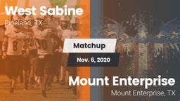 Matchup: West Sabine vs. Mount Enterprise  2020
