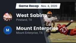 Recap: West Sabine  vs. Mount Enterprise  2020
