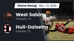 Recap: West Sabine  vs. Hull-Daisetta  2020