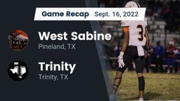 Recap: West Sabine  vs. Trinity  2022