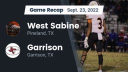 Recap: West Sabine  vs. Garrison  2022