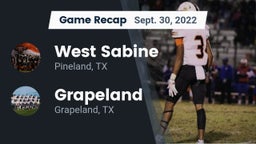 Recap: West Sabine  vs. Grapeland  2022