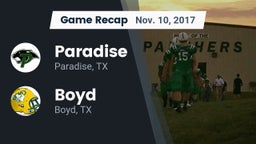 Recap: Paradise  vs. Boyd  2017