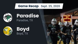 Recap: Paradise  vs. Boyd  2020