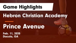 Hebron Christian Academy  vs Prince Avenue  Game Highlights - Feb. 11, 2020