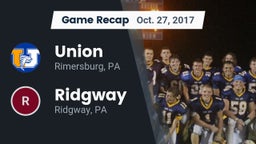 Recap: Union  vs. Ridgway  2017