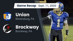 Recap: Union  vs. Brockway  2020
