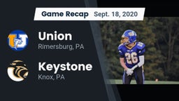 Recap: Union  vs. Keystone  2020