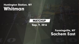 Matchup: Whitman vs. Sachem East  2016