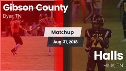 Matchup: Gibson County vs. Halls  2018