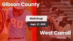 Matchup: Gibson County vs. West Carroll  2019