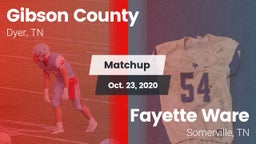 Matchup: Gibson County vs. Fayette Ware  2020