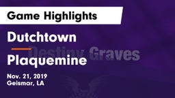 Dutchtown  vs Plaquemine  Game Highlights - Nov. 21, 2019