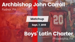 Matchup: Archbishop John Carr vs. Boys' Latin Charter  2018