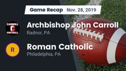 Recap: Archbishop John Carroll  vs. Roman Catholic  2019