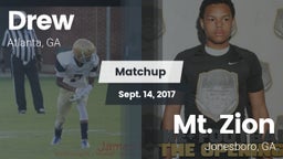 Matchup: Drew vs. Mt. Zion  2017