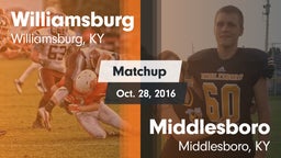 Matchup: Williamsburg vs. Middlesboro  2016