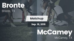 Matchup: Bronte vs. McCamey  2016