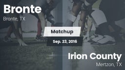 Matchup: Bronte vs. Irion County  2016