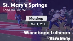 Matchup: St. Mary's Springs vs. Winnebago Lutheran Academy  2016