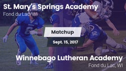 Matchup: St. Mary's Springs vs. Winnebago Lutheran Academy  2017