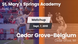 Matchup: St. Mary's Springs vs. Cedar Grove-Belgium  2018
