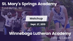 Matchup: St. Mary's Springs vs. Winnebago Lutheran Academy  2019