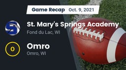 Recap: St. Mary's Springs Academy  vs. Omro  2021