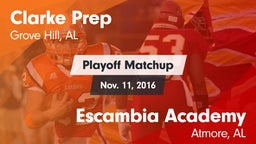 Matchup: Clarke Prep vs. Escambia Academy  2016