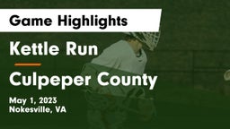 Kettle Run  vs Culpeper County  Game Highlights - May 1, 2023