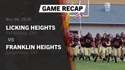 Recap: Licking Heights  vs. Franklin Heights  2016