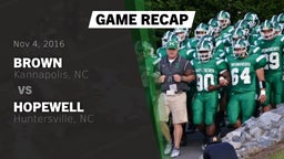 Recap: Brown  vs. Hopewell  2016