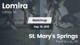 Matchup: Lomira vs. St. Mary's Springs  2016