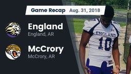 Recap: England  vs. McCrory  2018